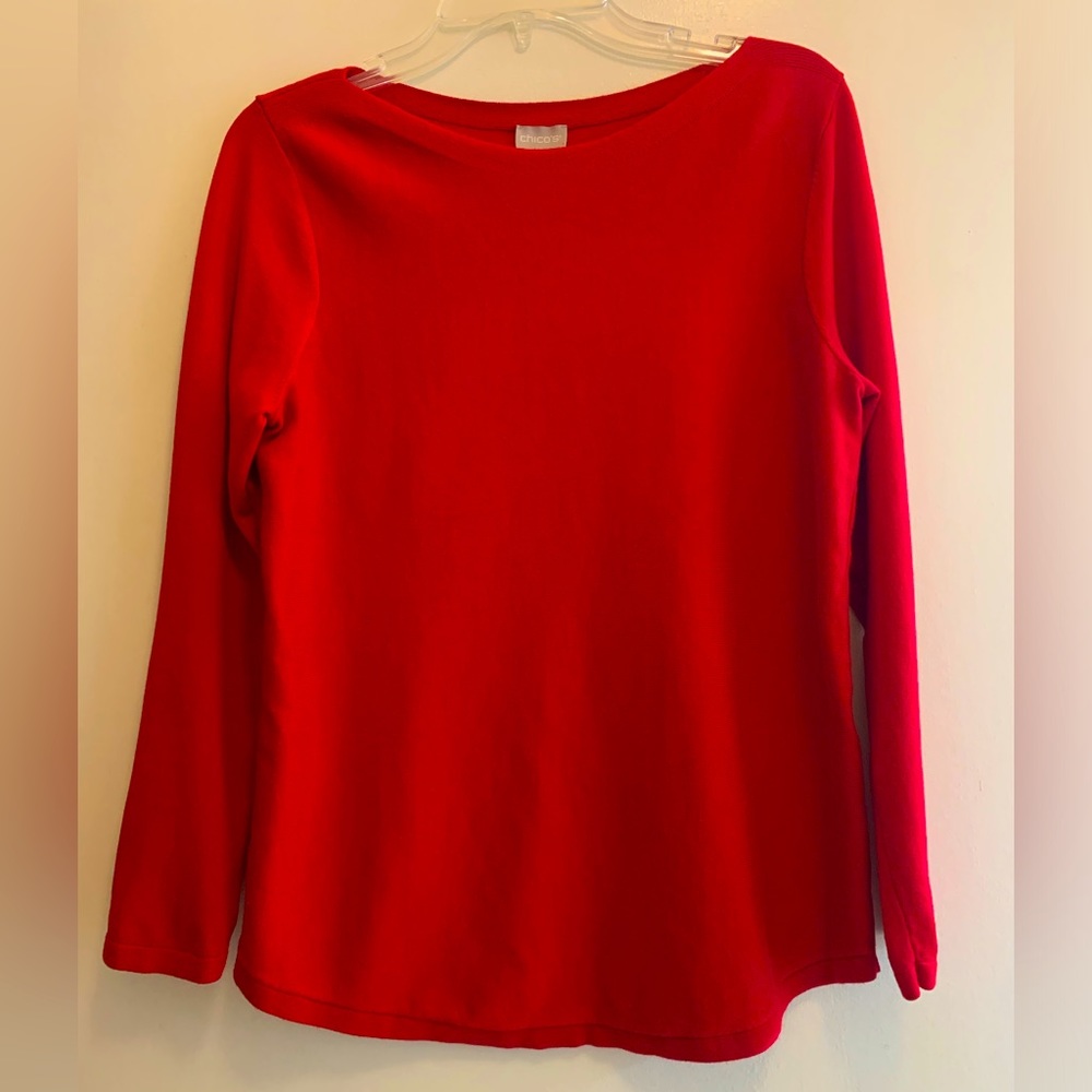 Chico’s Red boatneck sweater
